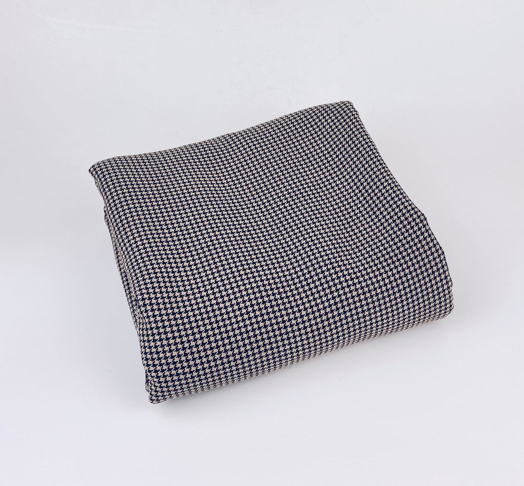 Product image for 'vintage houndstooth beige purple navy polyester fabric 57 x 64' (view 4ced83)
