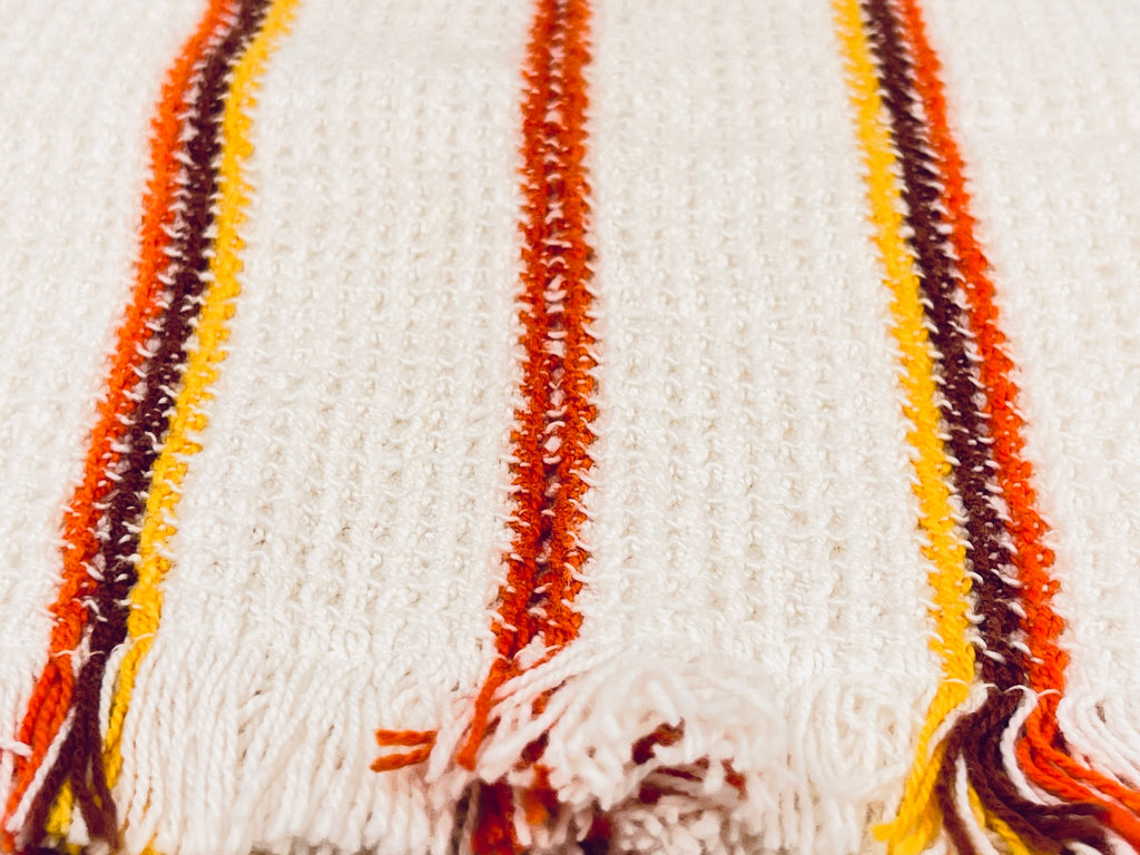 Product image for 'vintage rectangular striped waffle hand towels set of two 2 100 cotton' (view 878273)