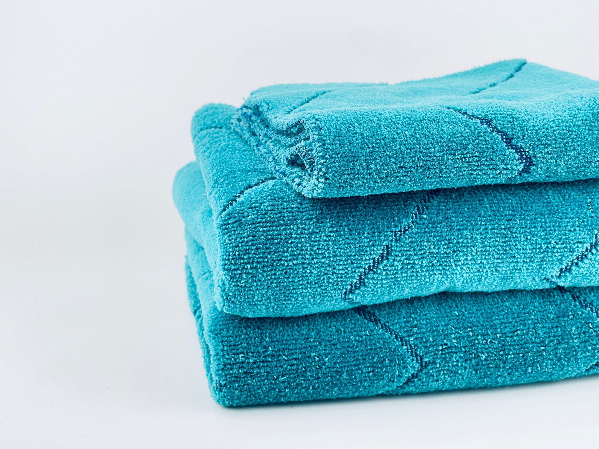 Product image for 'vintage green blue chevron striped martex bath towel set hand face towels made in usa' (view 785fc7)