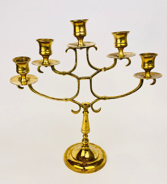 Product image for 'vintage brass candelabra five candlestick holder' (view 673d45)