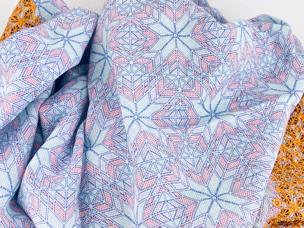Product image for 'vintage purple blue table cloth nordic snowflake floral lace edge' (view 3ddc83)