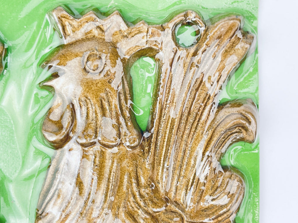 Product image for 'vintage cast iron gold rooster swivel wall plant hanger bracket new old stock nos' (view 23050e)