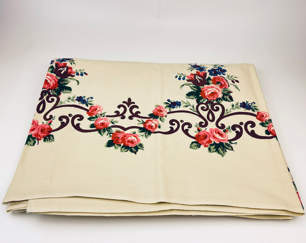 Product image for 'vintage pink floral acrylic table cloth 49 x 59' (view 165db8)
