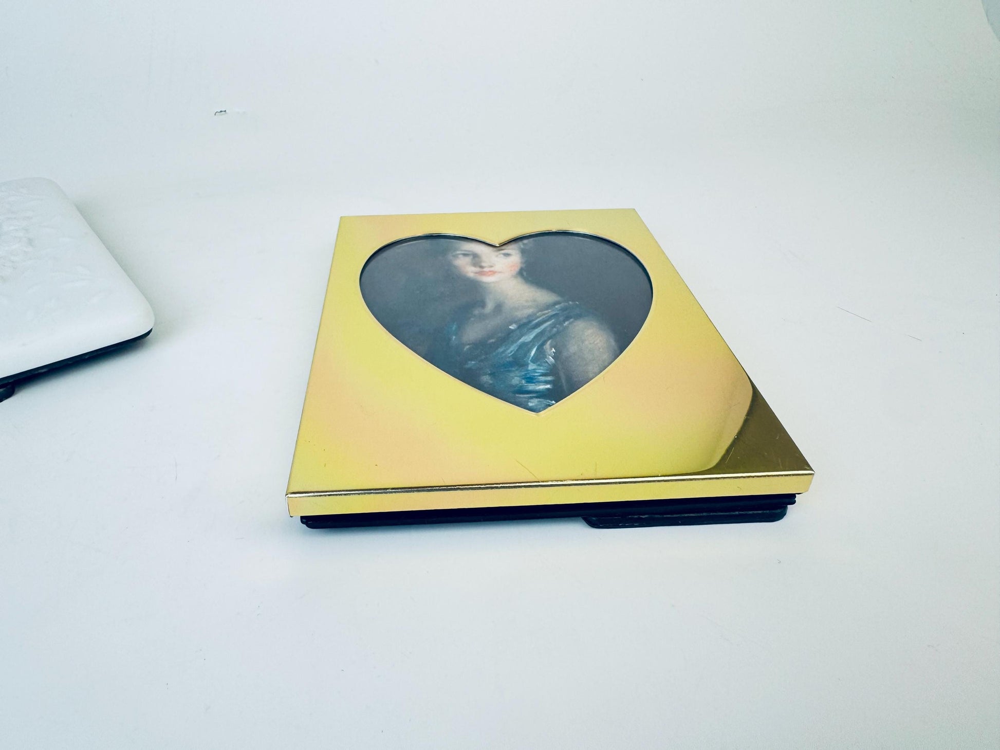 Product image for 'vintage brass white ceramic floral heart shaped tabletop picture frames sold separately' (view c4a3b2)