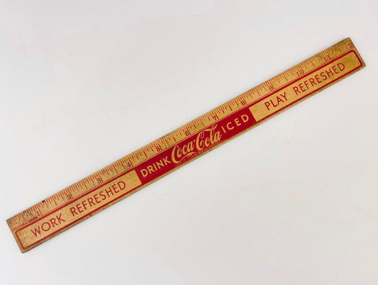 Product image for 'vintage wood coca cola 12 ruler imperial drink refreshed play refreshed made in canada rustic office decor' (view 650f90)