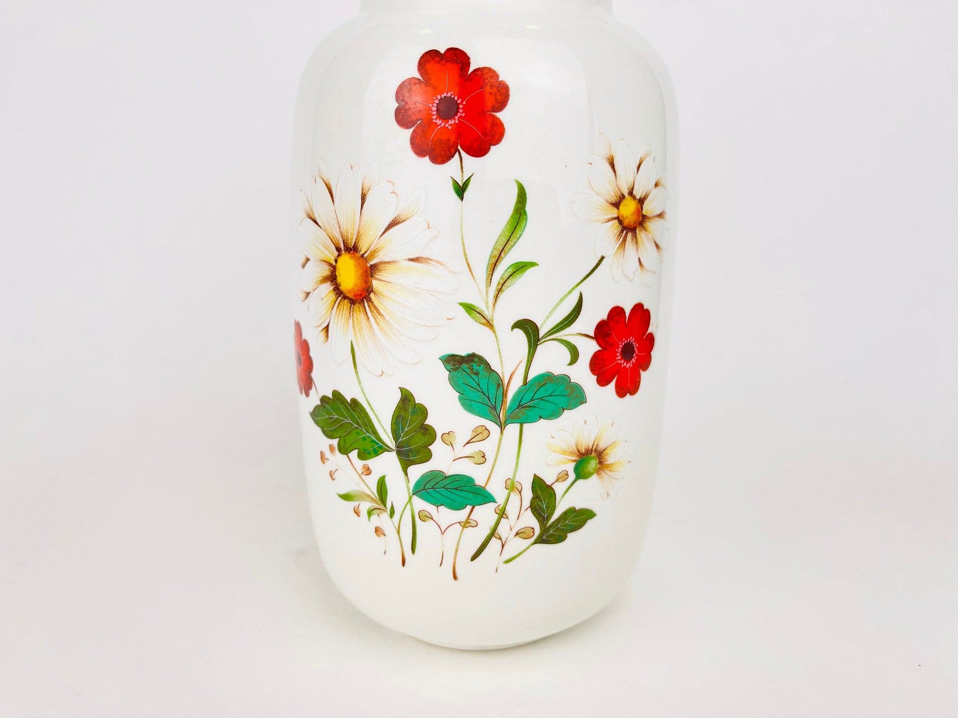 Product image for 'vintage sadler england flower vase white daisies red flowers' (view 902a37)