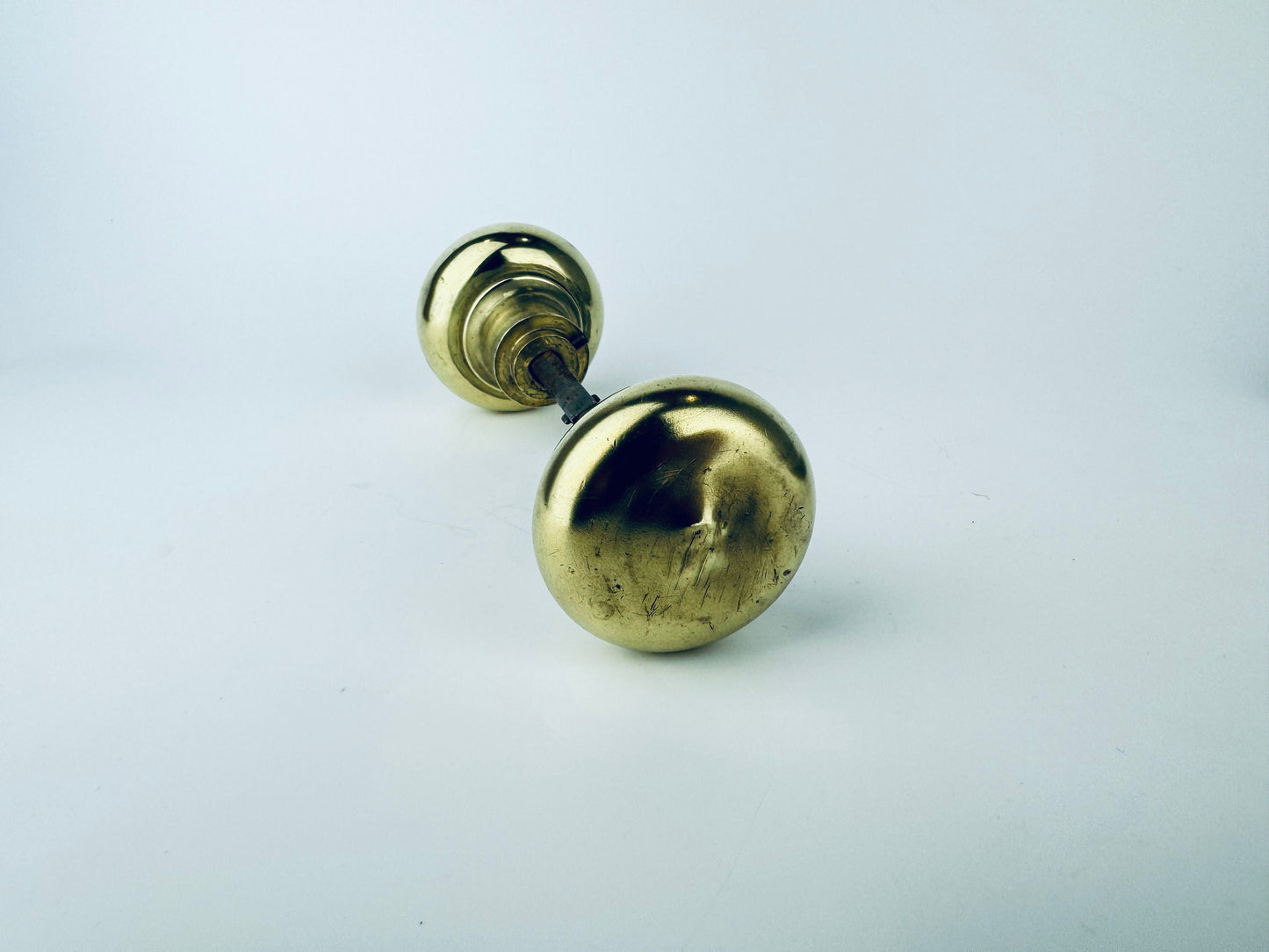 Product image for 'antique brass plated double sided door handle knob door plates architectural salvage rustic hardware decor sold separately' (view a265f3)