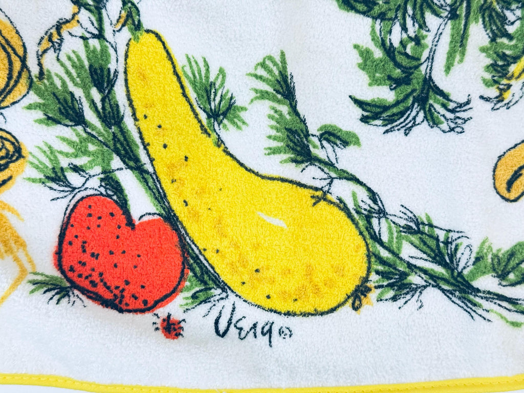Product image for 'vintage vera garden salad kitchen vegetables hand towel apron made in usa by cannon items sold separately new old stock nos' (view 5066ab)