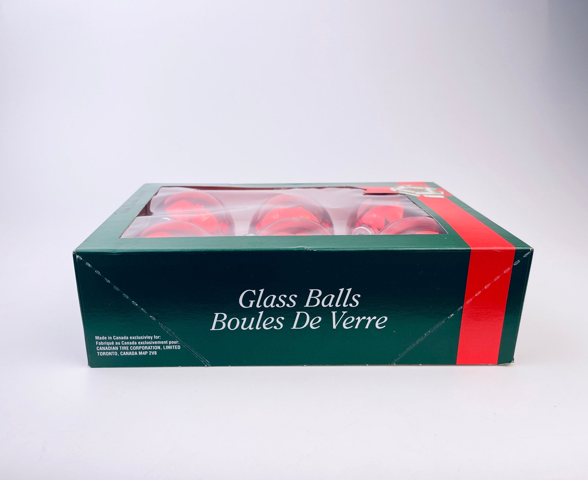 Product image for 'vintage red glass christmas tree ornaments set of six 6 made in canada' (view 350c5e)