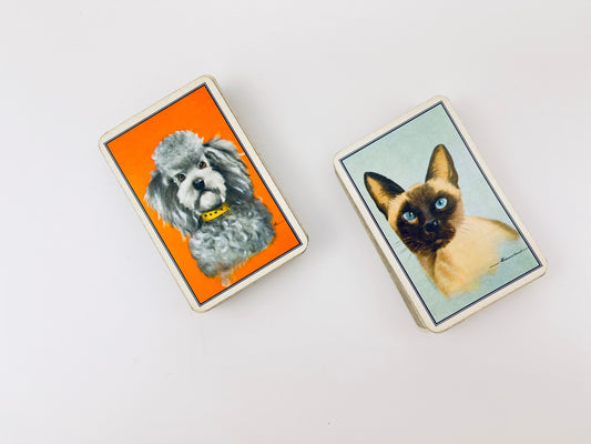 Product image for 'vintage siamese cat poodle pattern playing cards made in austria by piatnik decks sold separately' (view 0cdfc8)