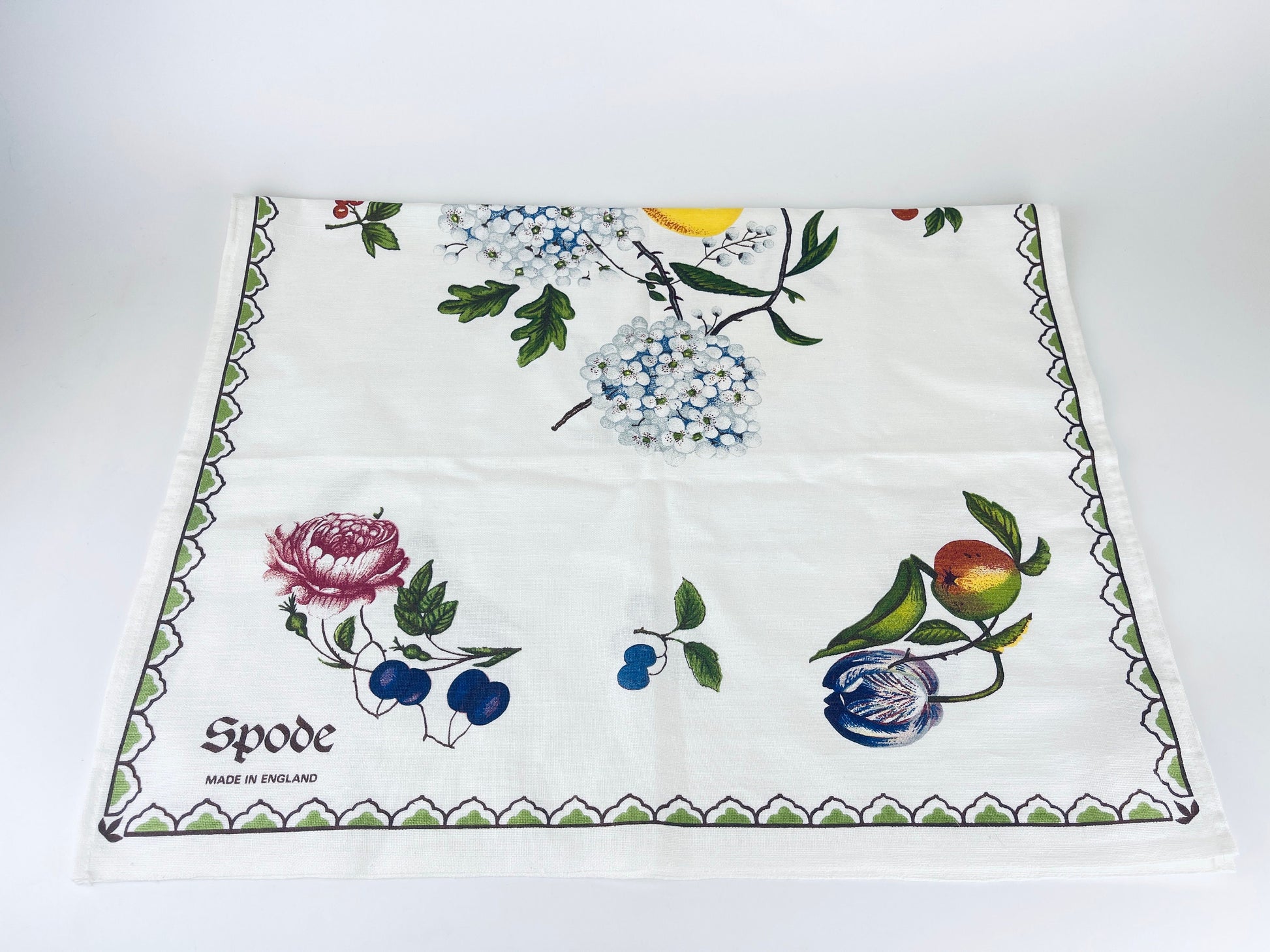 Product image for 'vintage spode england fruit tea towel kitchen statement towel 100 cotton made in england' (view e8029f)