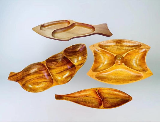 Product image for 'vintage teak monkeypod wood decorative trays sold separately' (view c10901)