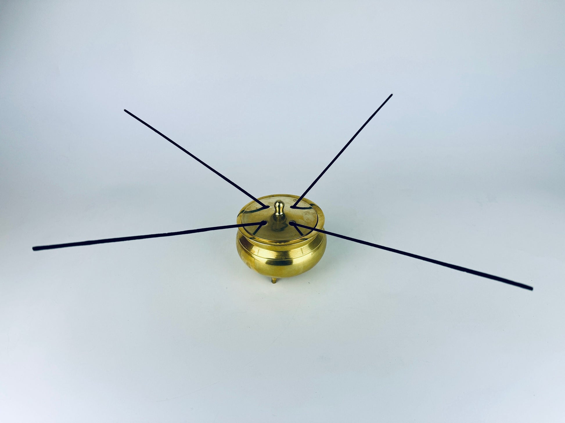 Product image for 'vintage solid brass pedestal incense burner sold separately' (view fcbb42)