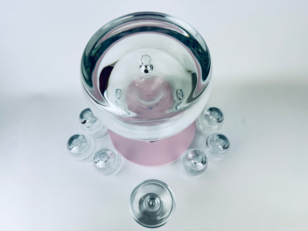 Product image for 'vintage krosno controlled bubble crystal glass barware set glass decanter six 6 shot glasses made in poland' (view 884196)
