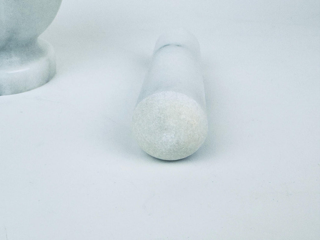 Product image for 'vintage white grey marble stone mortar pestle' (view b3a664)