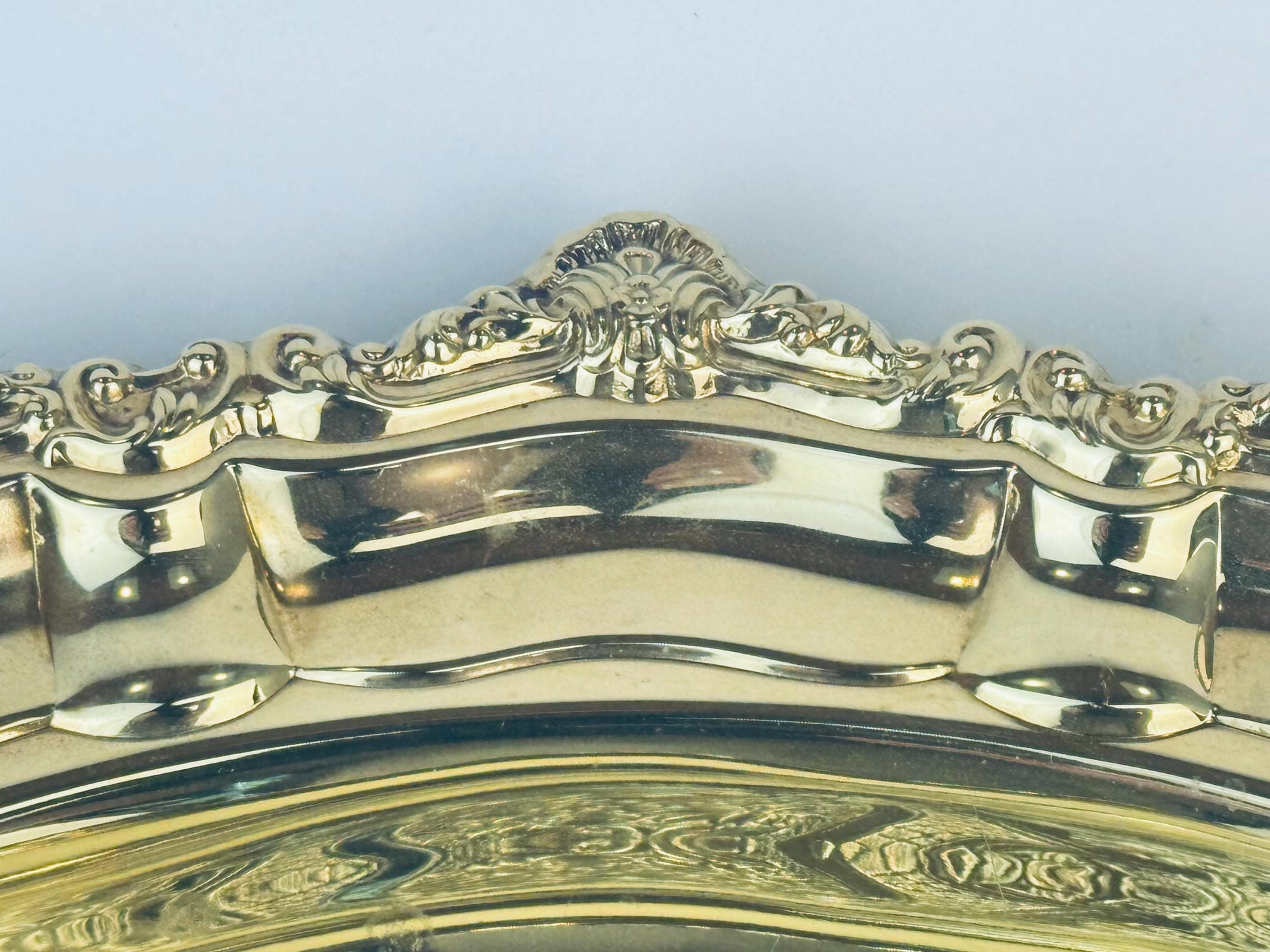 Product image for 'vintage viking plate ornate oval solid brass bowl made in canada' (view 073a44)