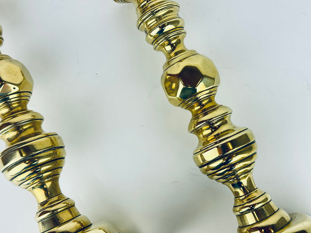 Product image for 'vintage ornate tall solid brass candlestick holders set of two 2' (view 2431db)