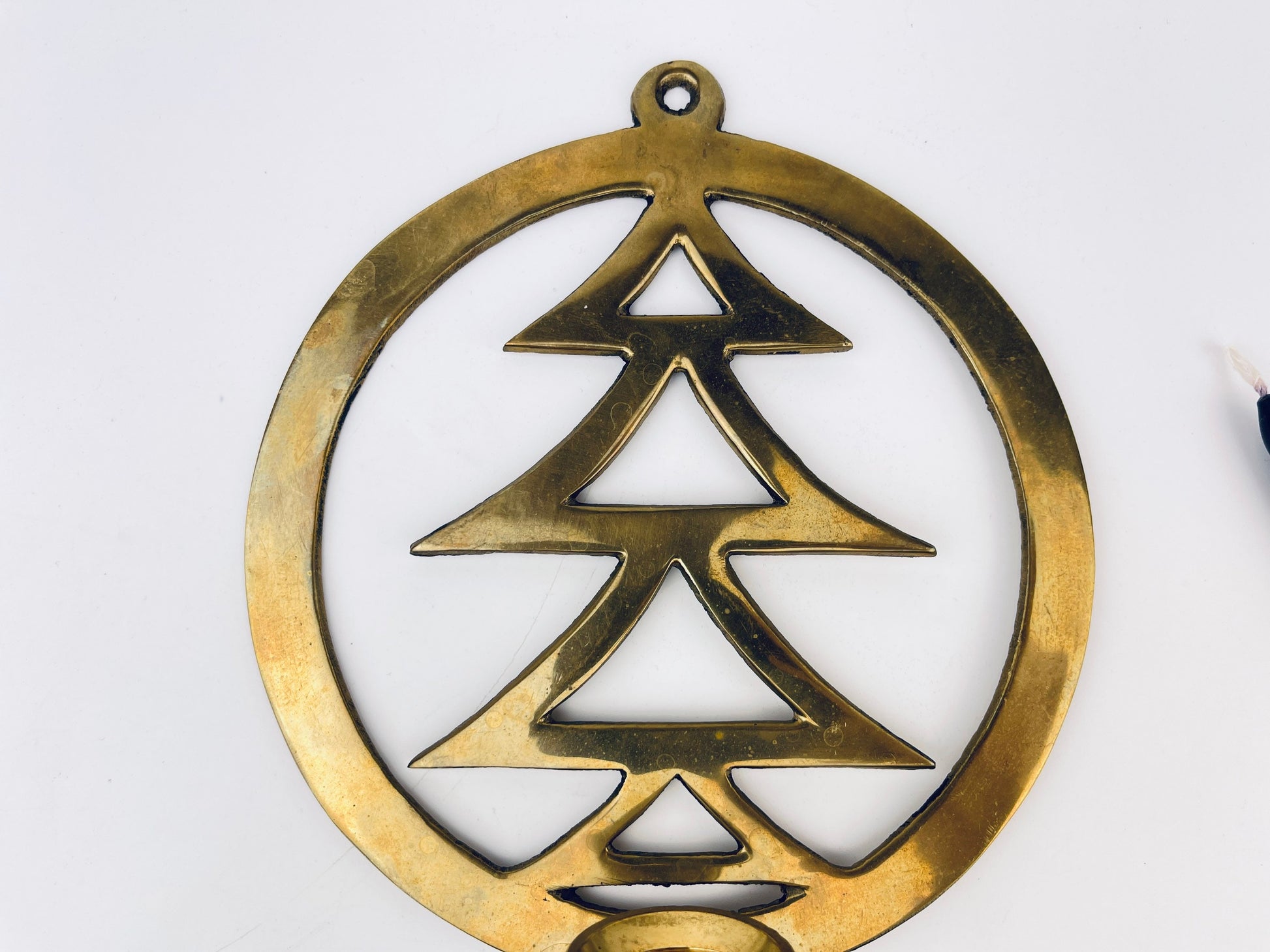 Product image for 'vintage brass christmas tree wall candlestick holder sconce' (view 10a4e0)