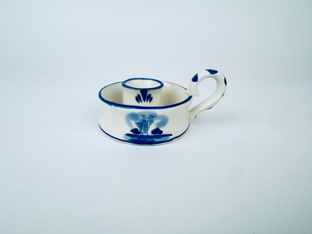 Product image for 'vintage hand painted delft blue chamber candlestick holder' (view 8de1f2)
