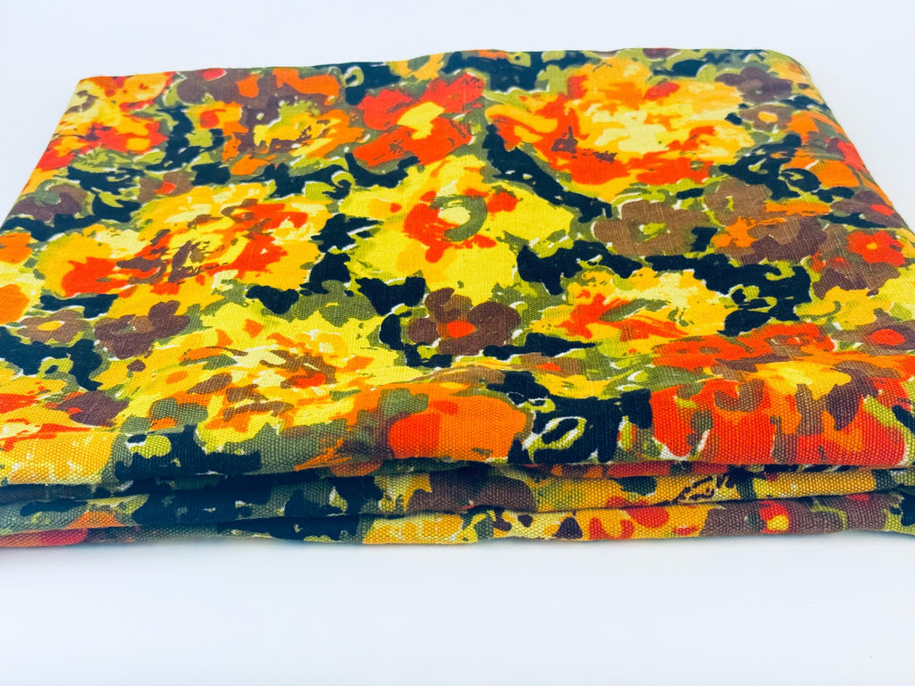 Product image for 'vintage bright abstract flower power print heavy upholstery fabric material cuts sold separately' (view abda69)