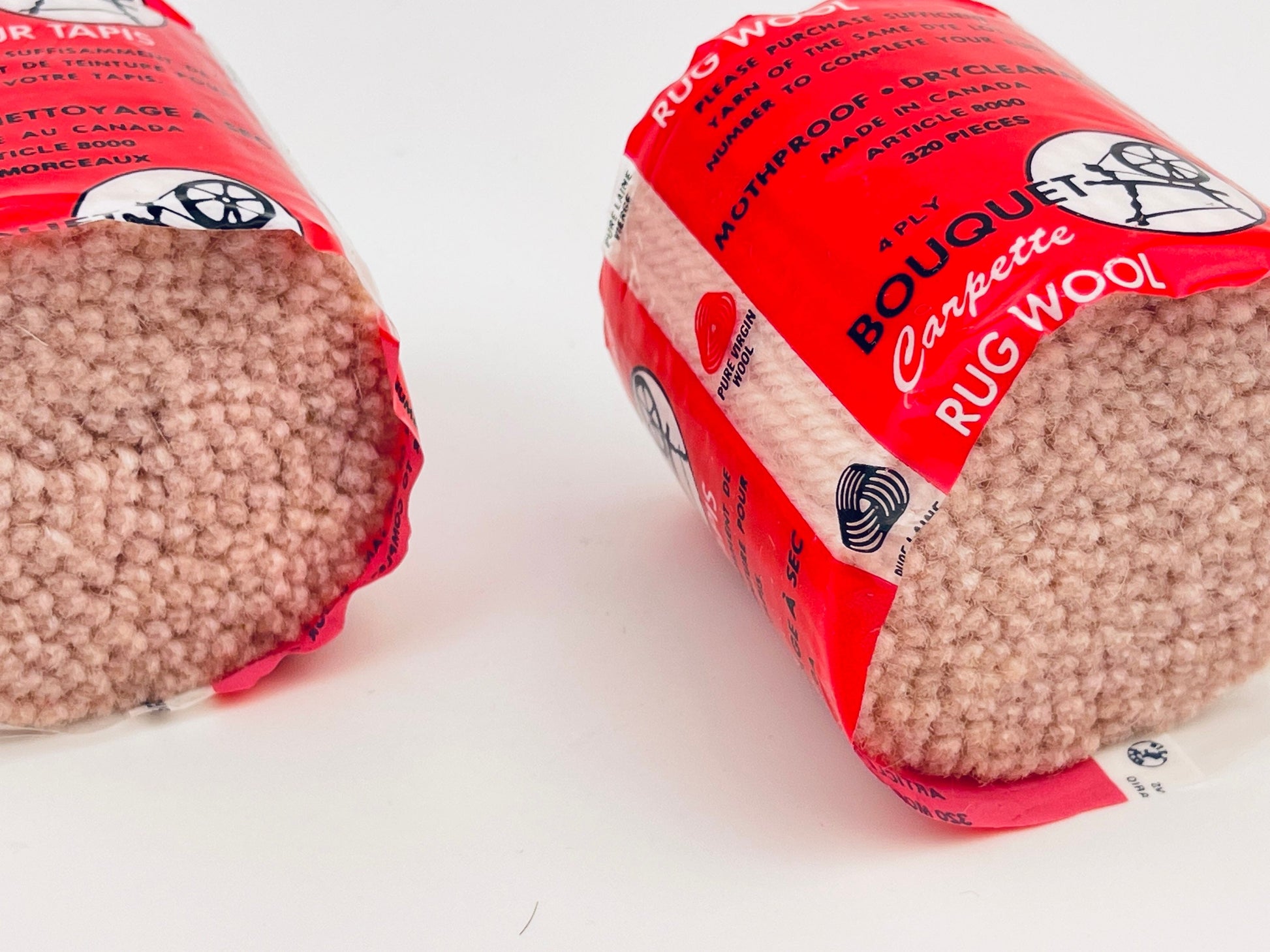 Product image for 'vintage antique beige wool rug yarn bouquet carpette spinrite yarns pure virgin wool 320 pieces package of two 2 canada made' (view 9cae9d)