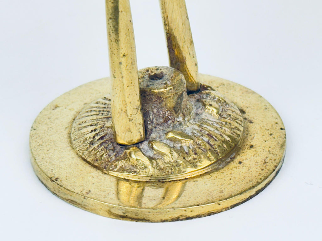 Product image for 'vintage solid brass crane sculpture figurine attractive aged metal patina' (view 09d04c)