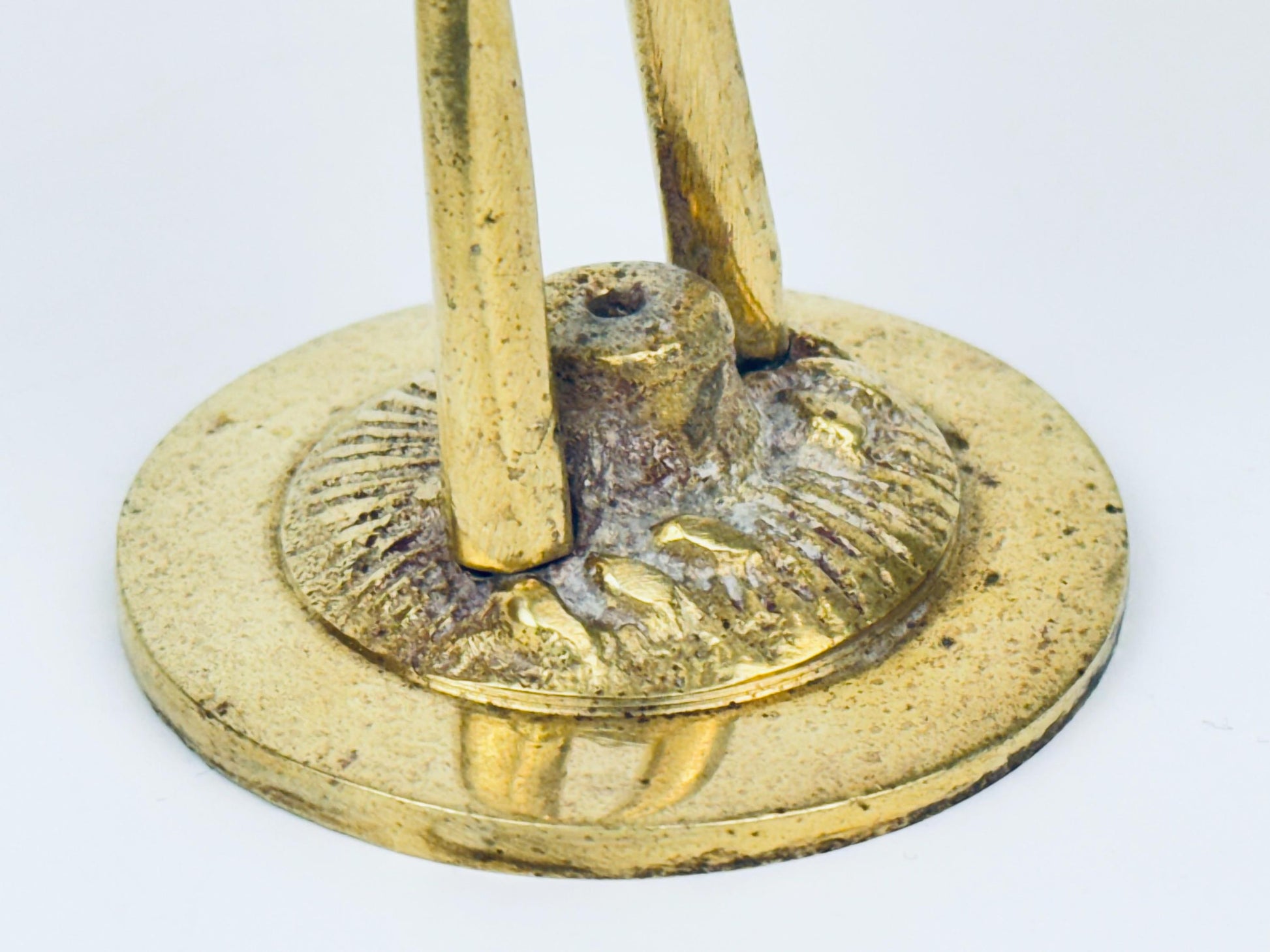Product image for 'vintage solid brass crane sculpture figurine attractive aged metal patina' (view 09d04c)