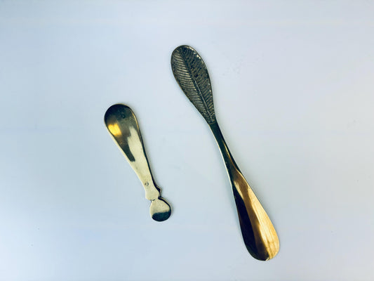 Product image for 'vintage solid brass shoe horns attractive aged metal patina sold separately' (view 833277)