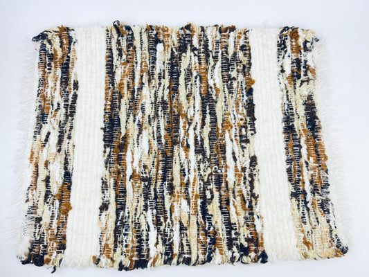 Product image for 'vintage brown white fringe style place mats set of four 4' (view e2d2c2)