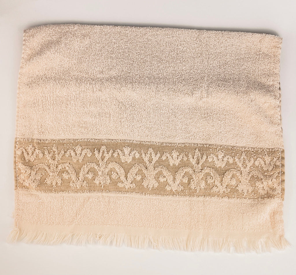 Product image for 'vintage sears matchmate beige fringe hand towel made in usa' (view 18d626)