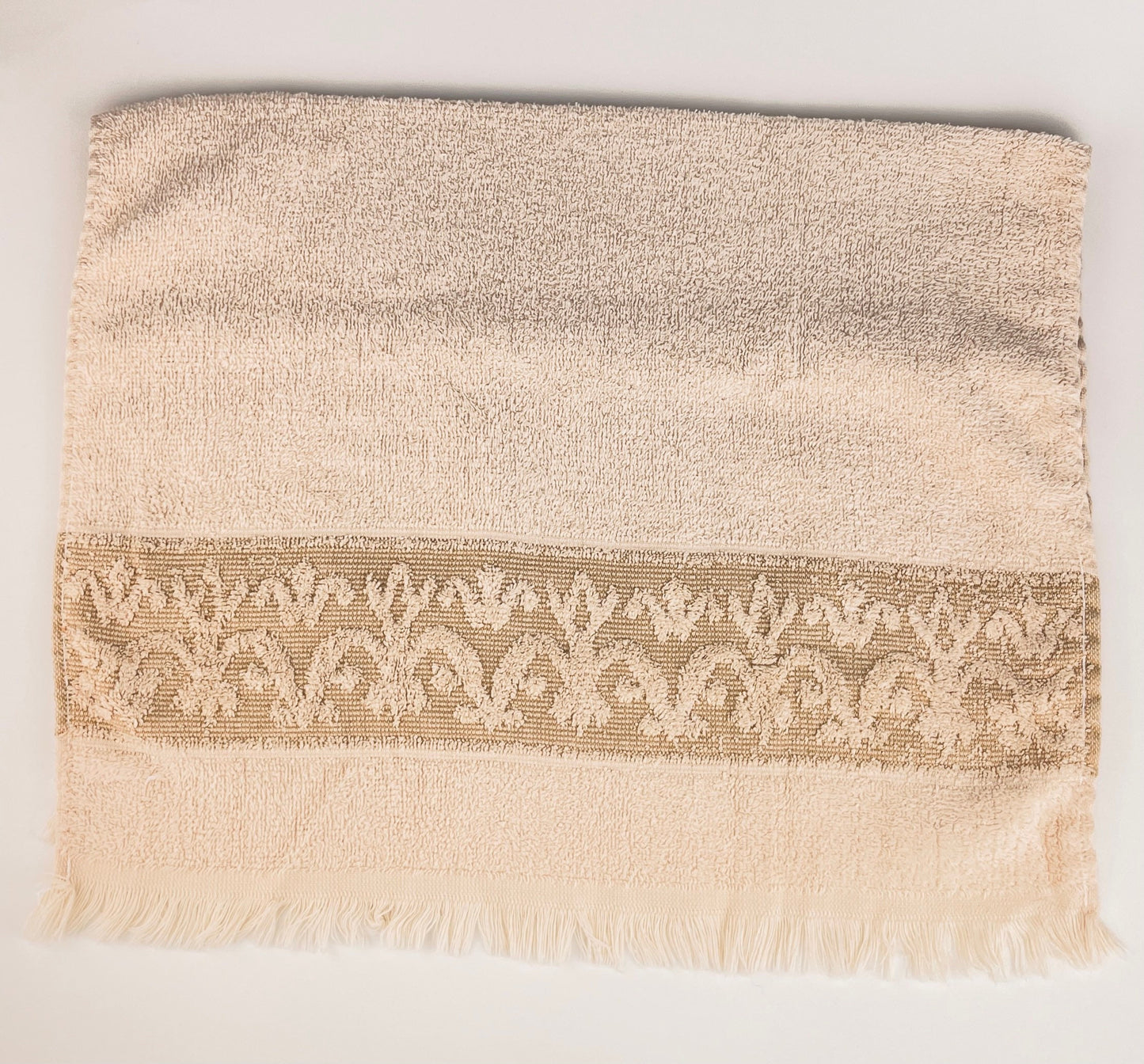 Product image for 'vintage sears matchmate beige fringe hand towel made in usa' (view 18d626)