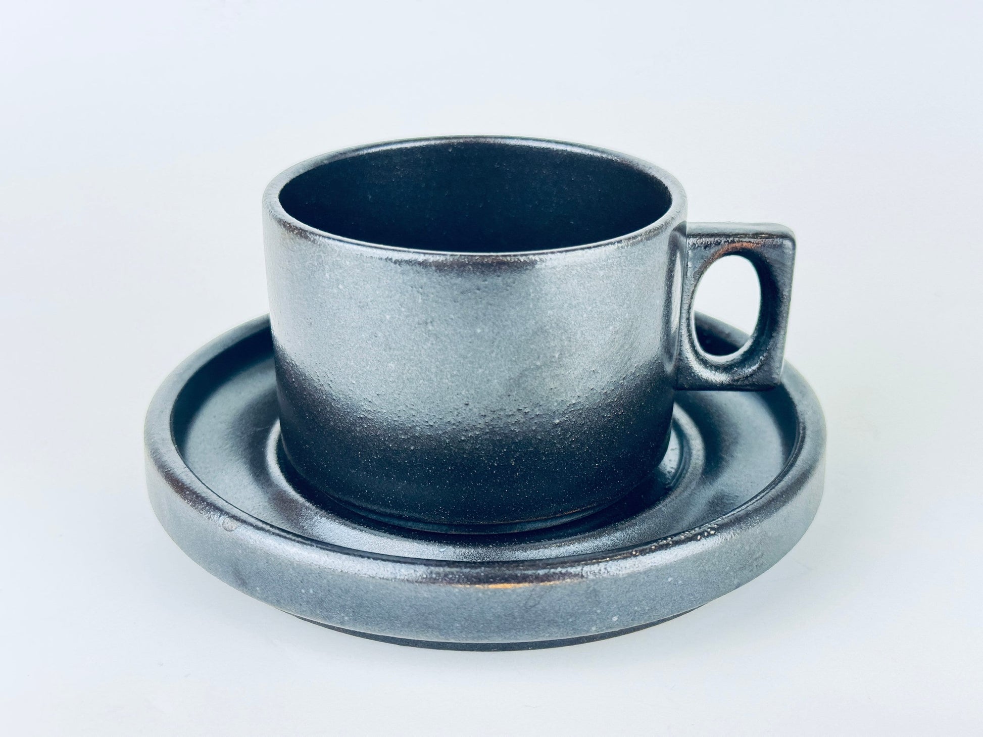 Product image for 'vintage brenne gres de grand feu stoneware coffee mug saucer made in france' (view 5f3370)