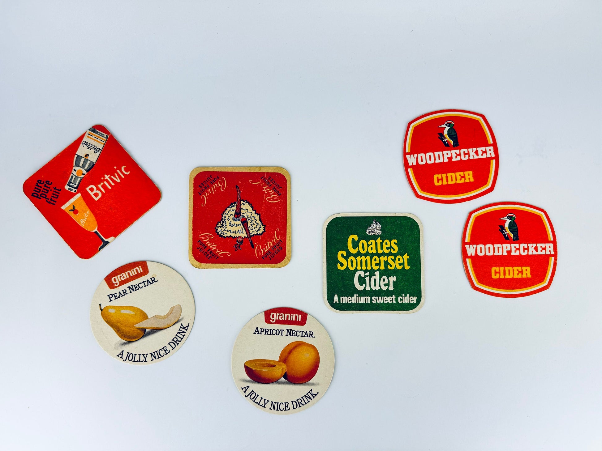 Product image for 'vintage english cider fruit juice coasters beer cocktail mat sold separately' (view fa286b)