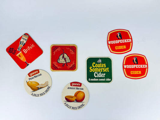 Product image for 'vintage english cider fruit juice coasters beer cocktail mat sold separately' (view fa286b)