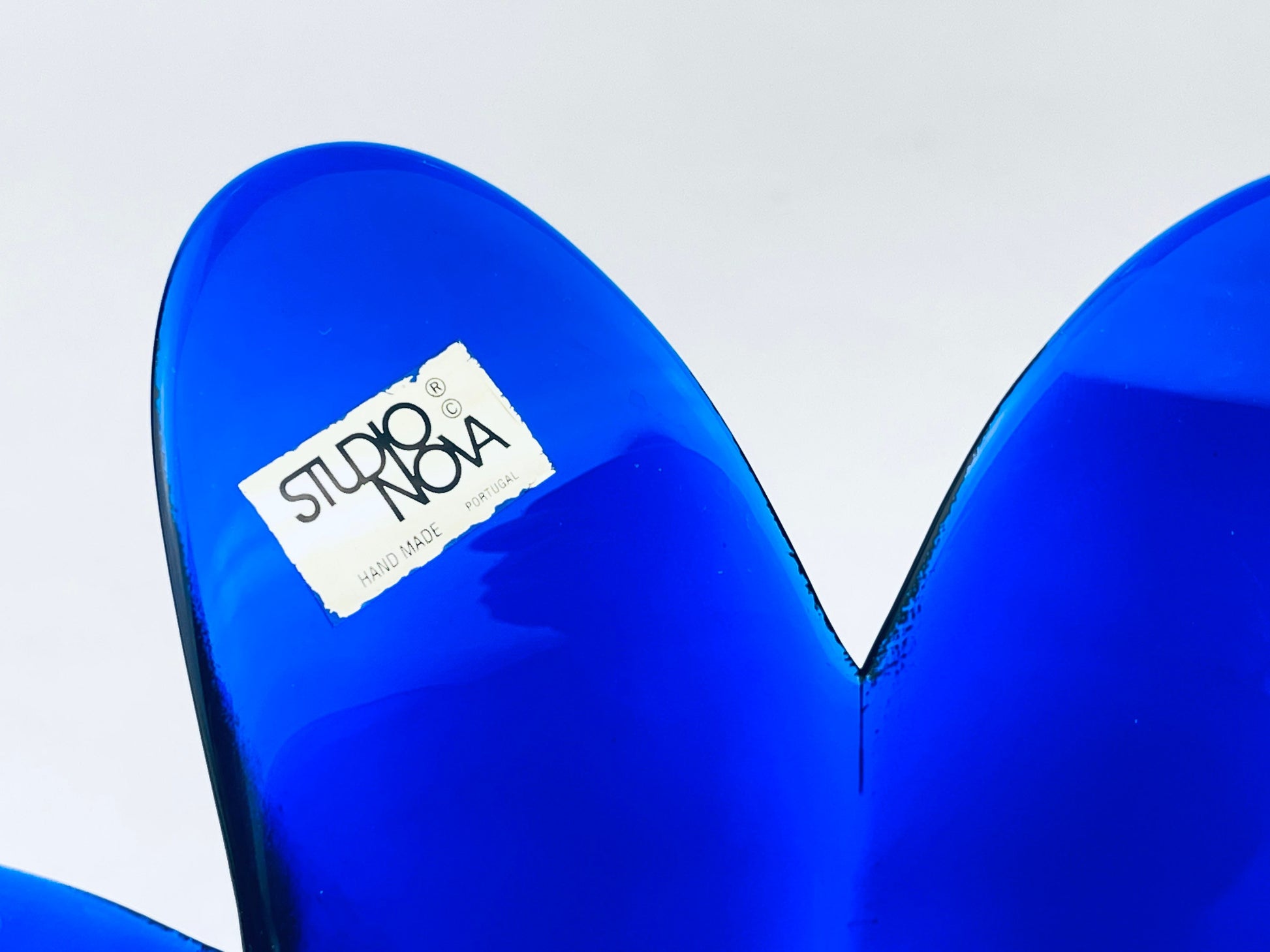 Product image for 'vintage cobalt blue glass floral votive candle holders studio nova handmade in portugal' (view d7df2f)