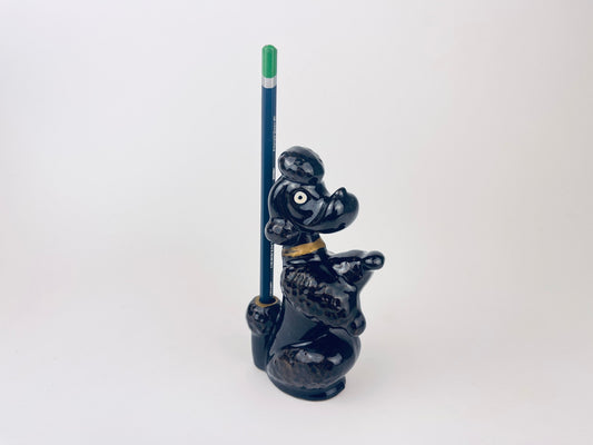 Product image for 'vintage red clay kitsch poodle dog pen pencil holder made in japan desktop organiser' (view 041ea4)