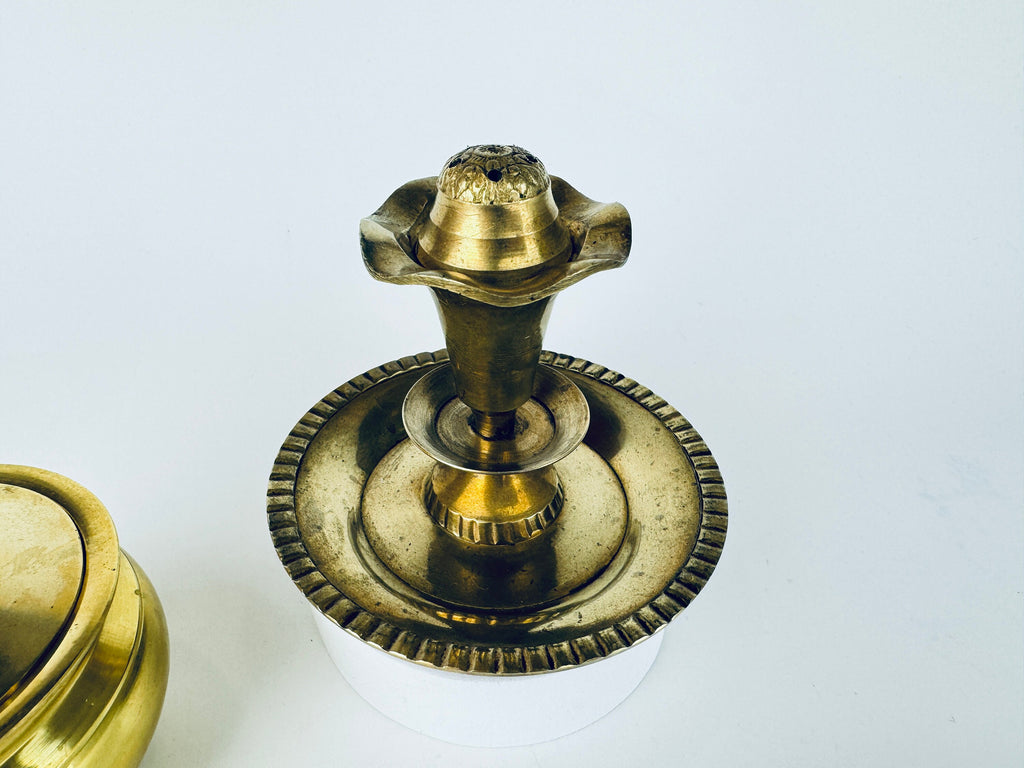 Product image for 'vintage solid brass pedestal incense burner sold separately' (view 08ee2d)