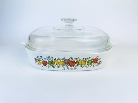 Product image for 'vintage le romarin rosemary vegetable corning ware square casserole dish a 22 b' (view 00cd4f)