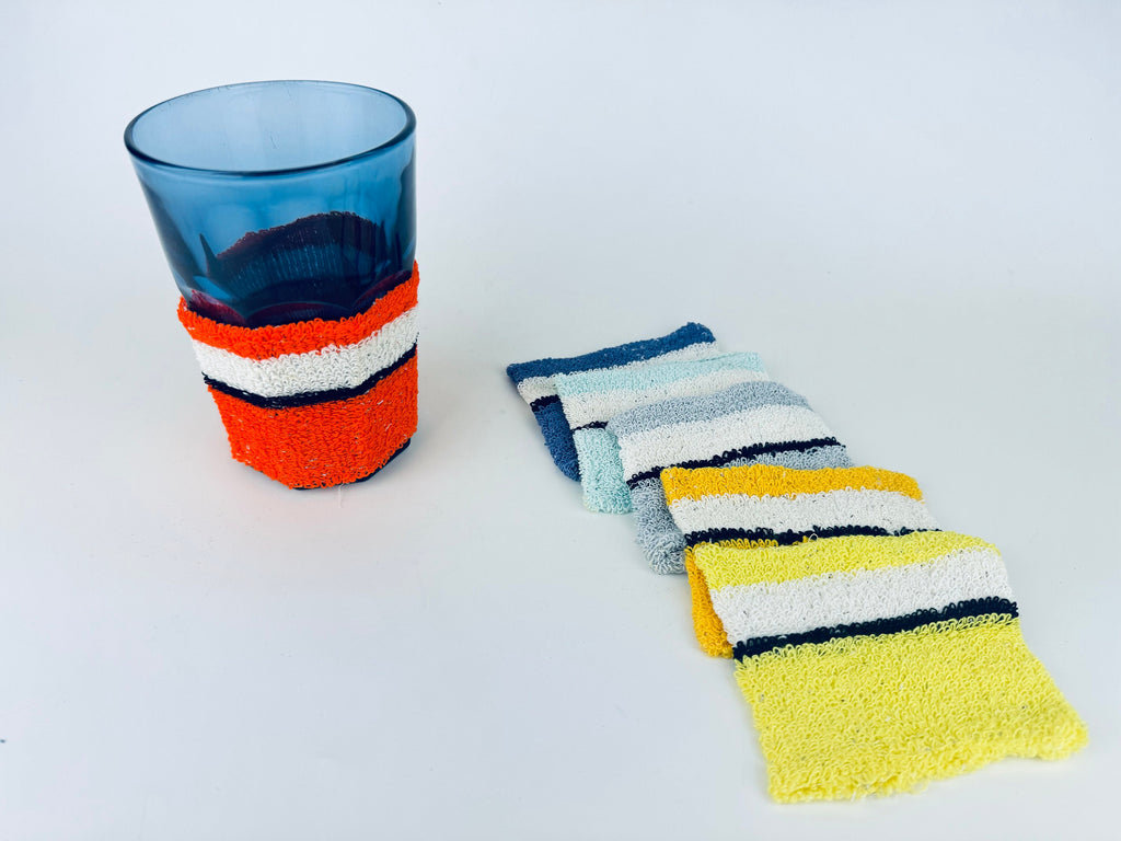 Product image for 'vintage jackette coasters beverage cozy set of six 6' (view ea2948)