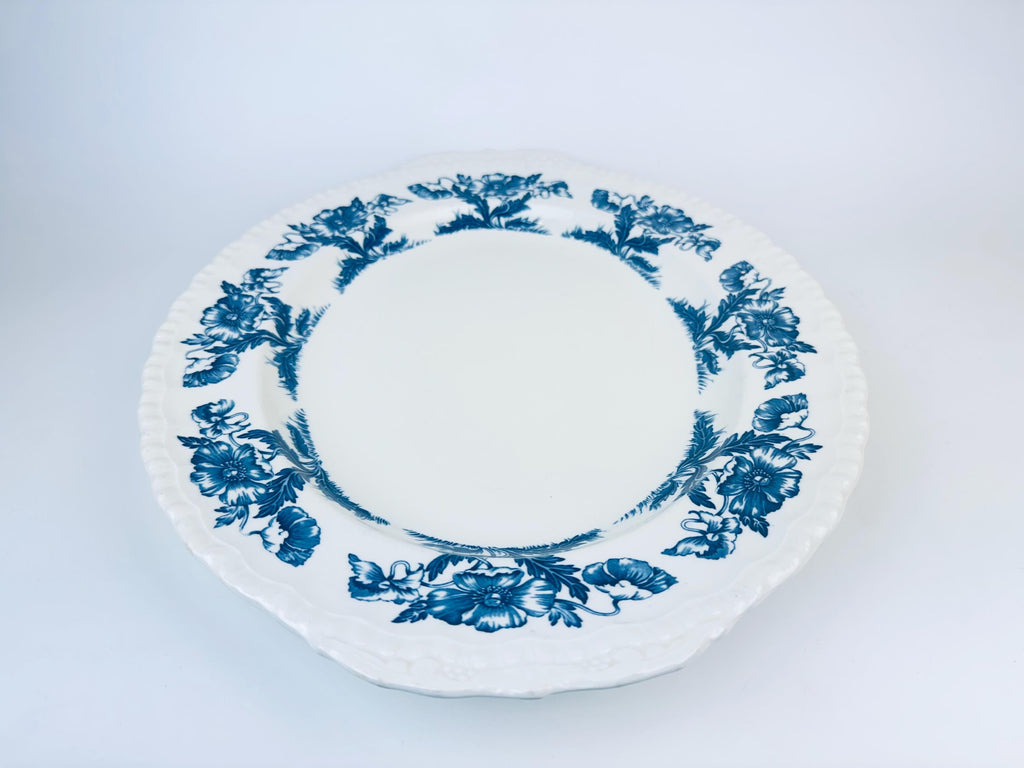 Product image for 'vintage antique blue white floral oval serving platter atlas grindley england' (view 86511a)