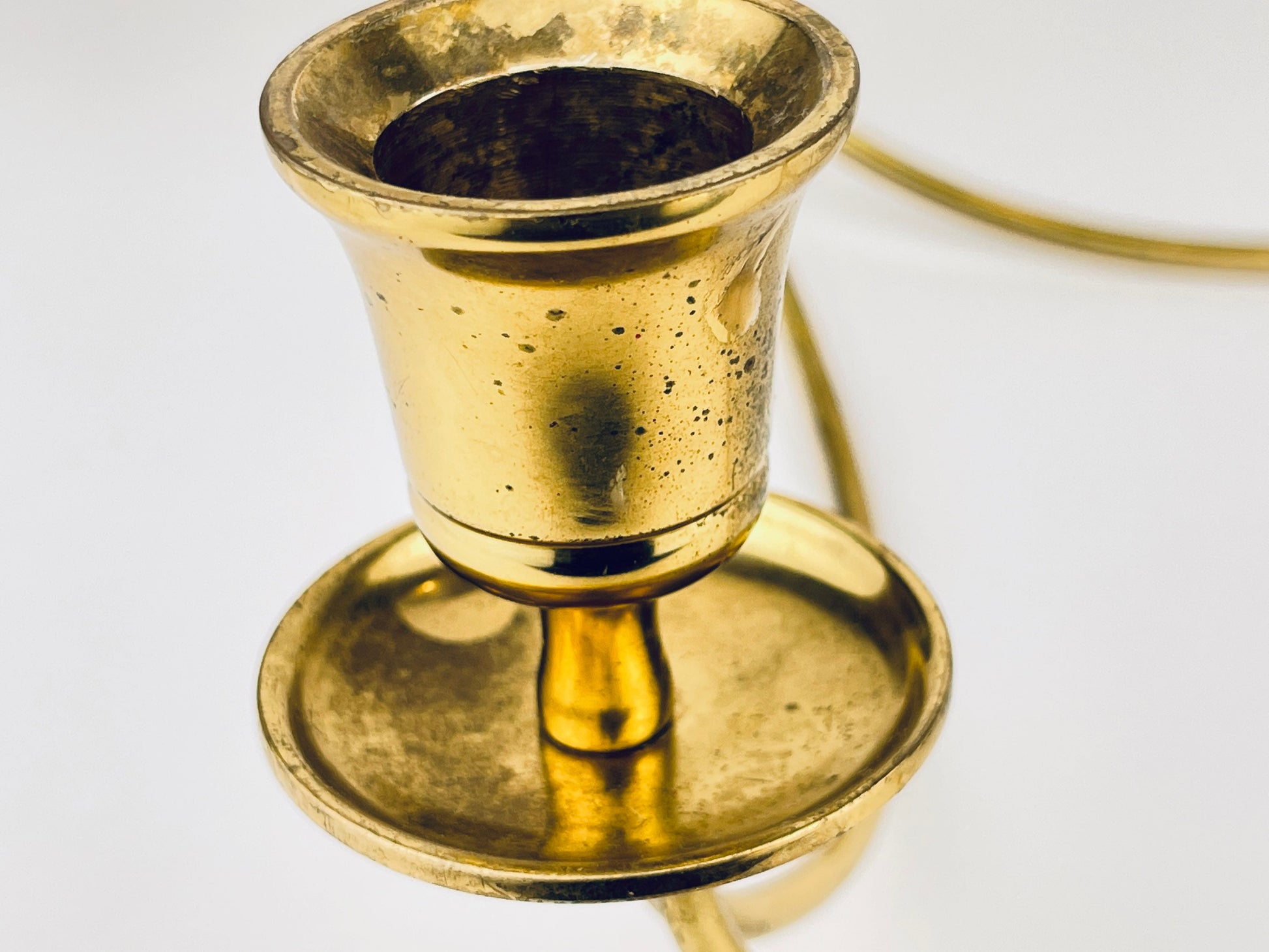 Product image for 'vintage solid brass 4 arm candlestick holder' (view ba3537)