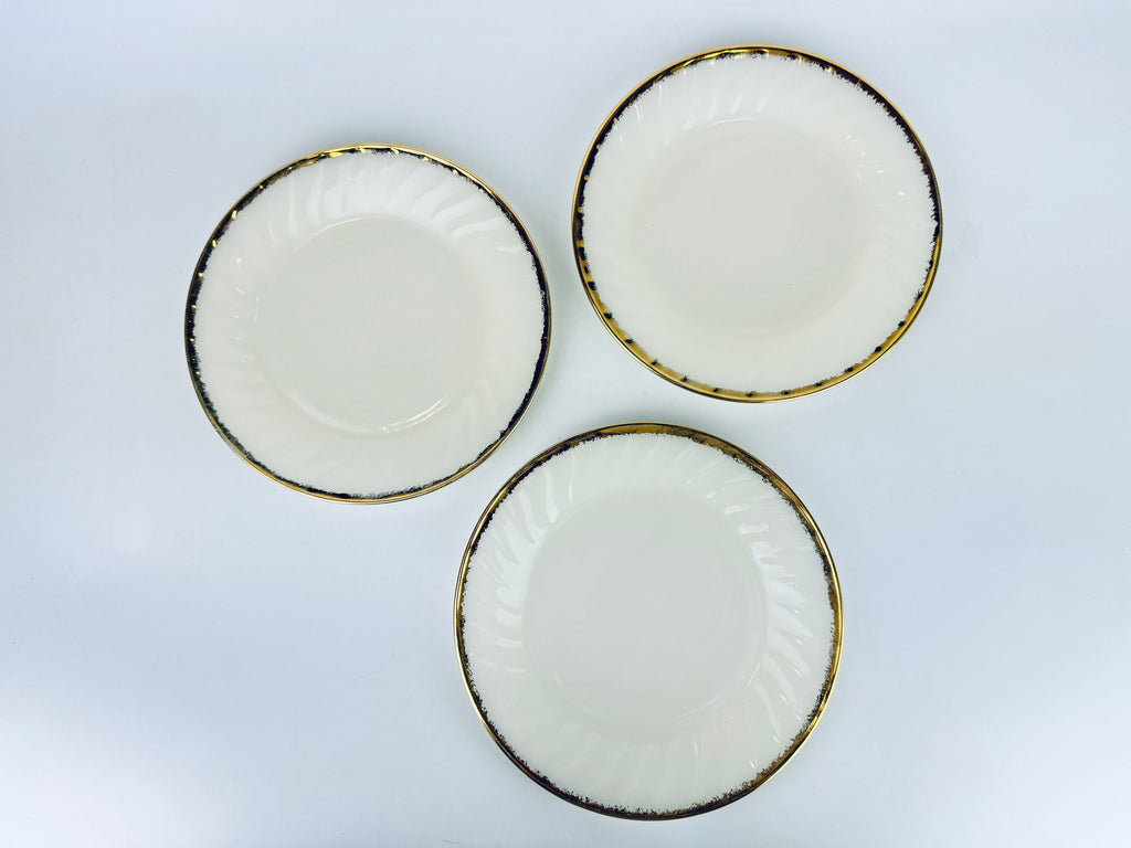 Product image for 'vintage fire king white gold gilt rim milk glass salad plates made in usa sold separately' (view 53209b)