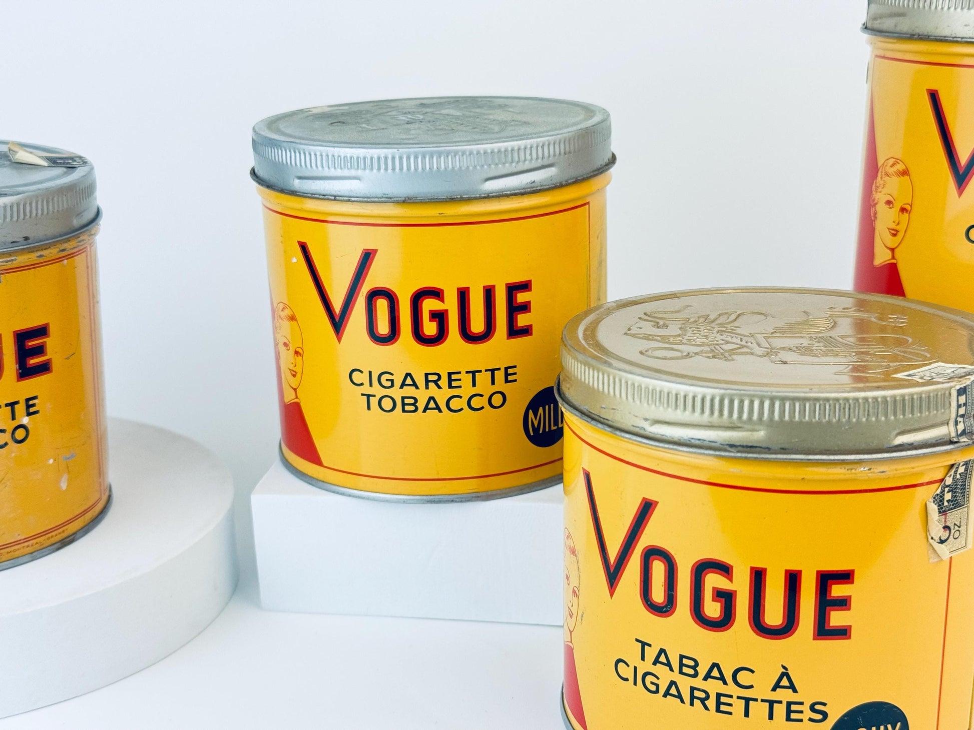 Product image for 'vintage vogue mild cigarette tobacco tin imperial tobacco company canada collectible tin sold separately' (view ead7a6)