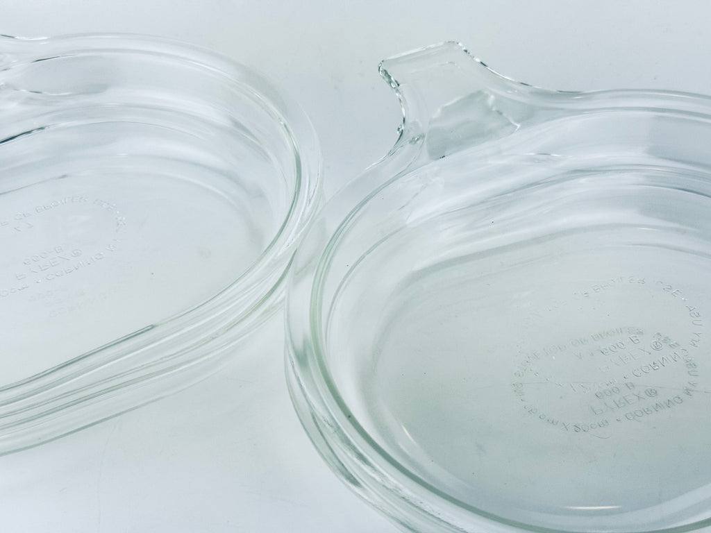 Product image for 'vintage pyrex clear glass grab it microwave oven plates set of two 2 600 b 15 cm x 20 cm made in usa sets sold separately' (view 297ca5)