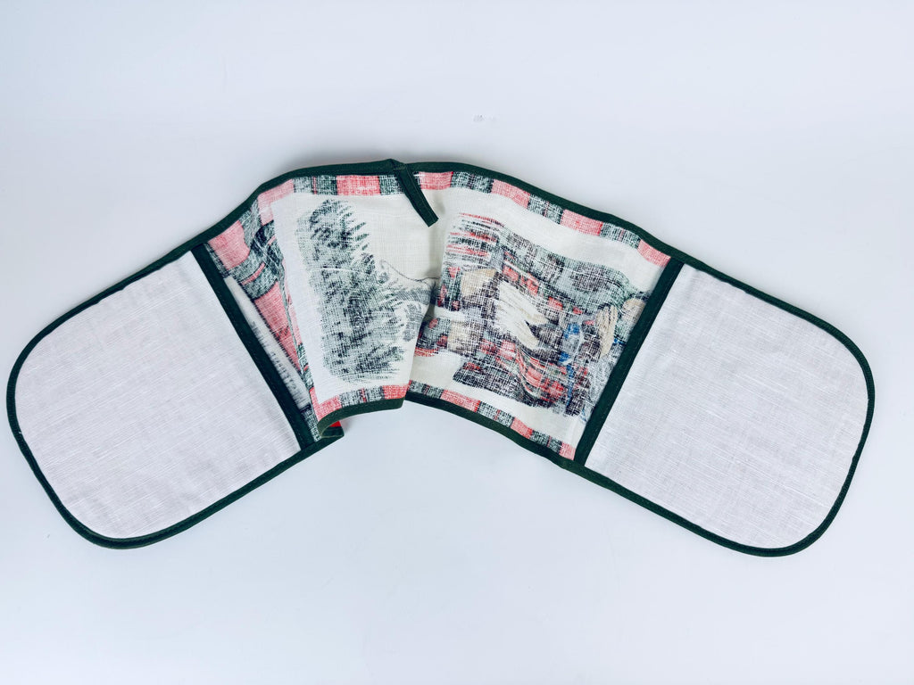Product image for 'vintage scotland westering home bagpipes double oven mitt tartan plaid causeway uk' (view 216049)