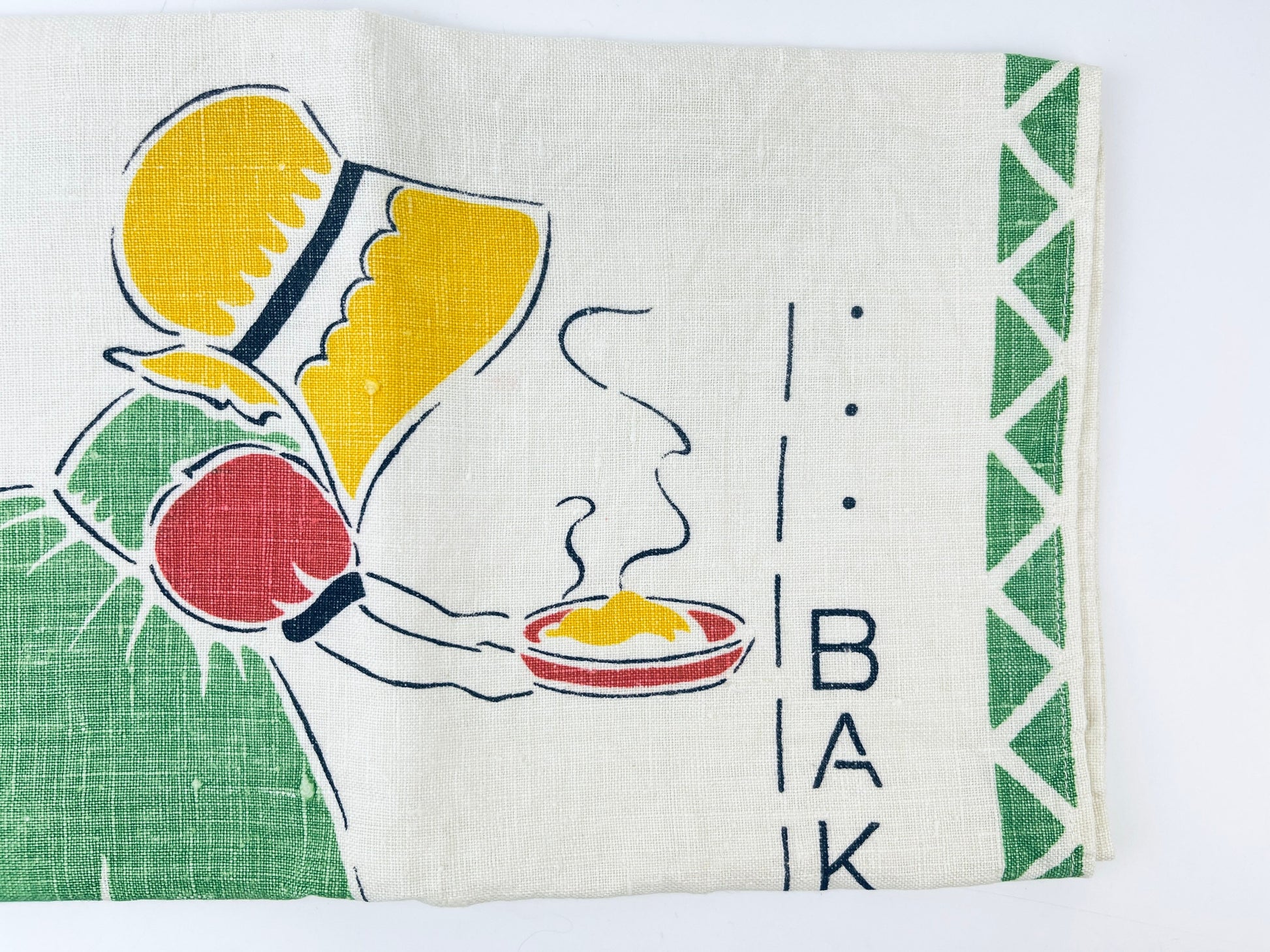 Product image for 'vintage saturday chore baking linen tea towel statement towel' (view a29111)