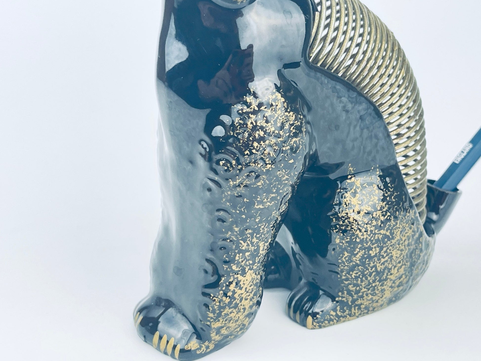 Product image for 'vintage red clay poodle dog desktop organizer letter pen holder' (view 8f3f0f)