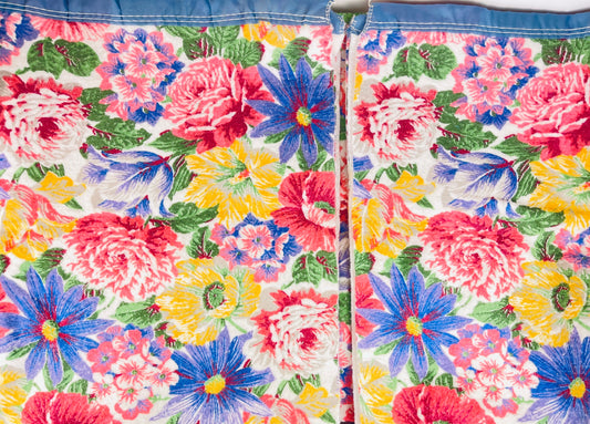 Product image for 'vintage floral twin double blanket bedspread 68 x 90' (view d7eeb2)