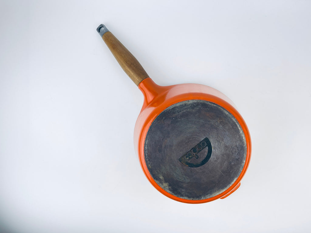 Product image for 'vintage copco ombre orange cast iron pot michael lax design made in denmark' (view f07468)