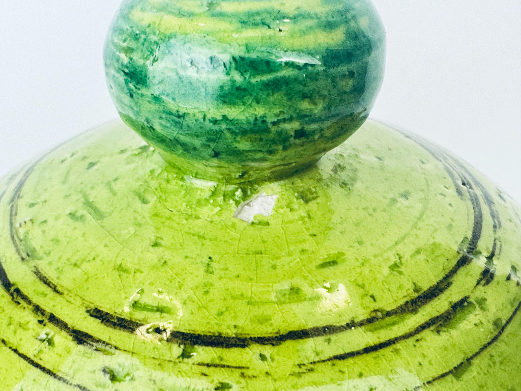 Product image for 'vintage rare aldo londi bitossi green sgraffito lidded jar made in italy' (view 6191f2)